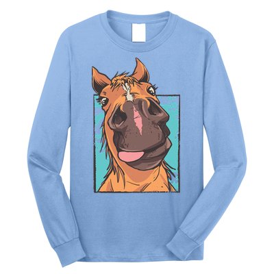 Funny Horse Face Long Sleeve Shirt