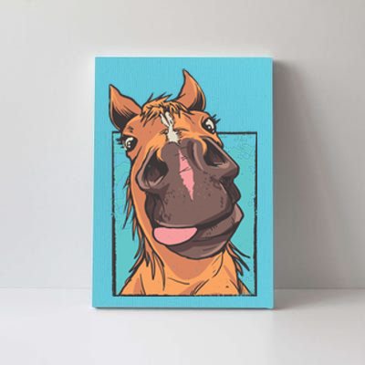 Funny Horse Face Canvas