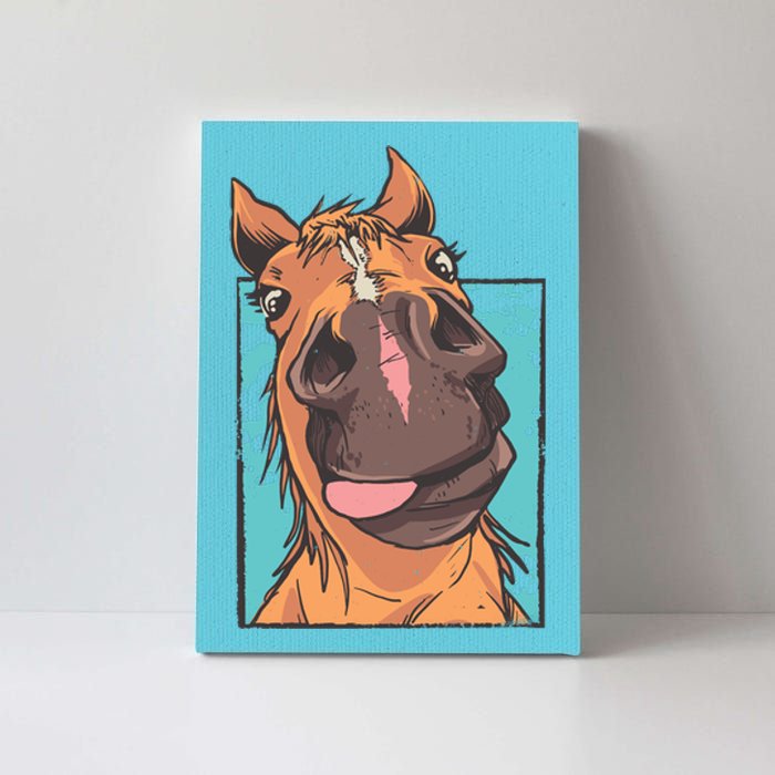 Funny Horse Face Canvas