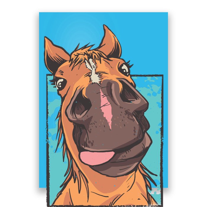 Funny Horse Face Poster