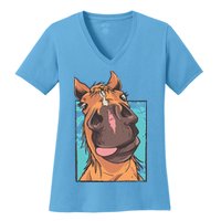 Funny Horse Face Women's V-Neck T-Shirt
