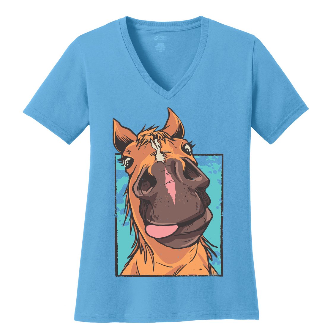 Funny Horse Face Women's V-Neck T-Shirt