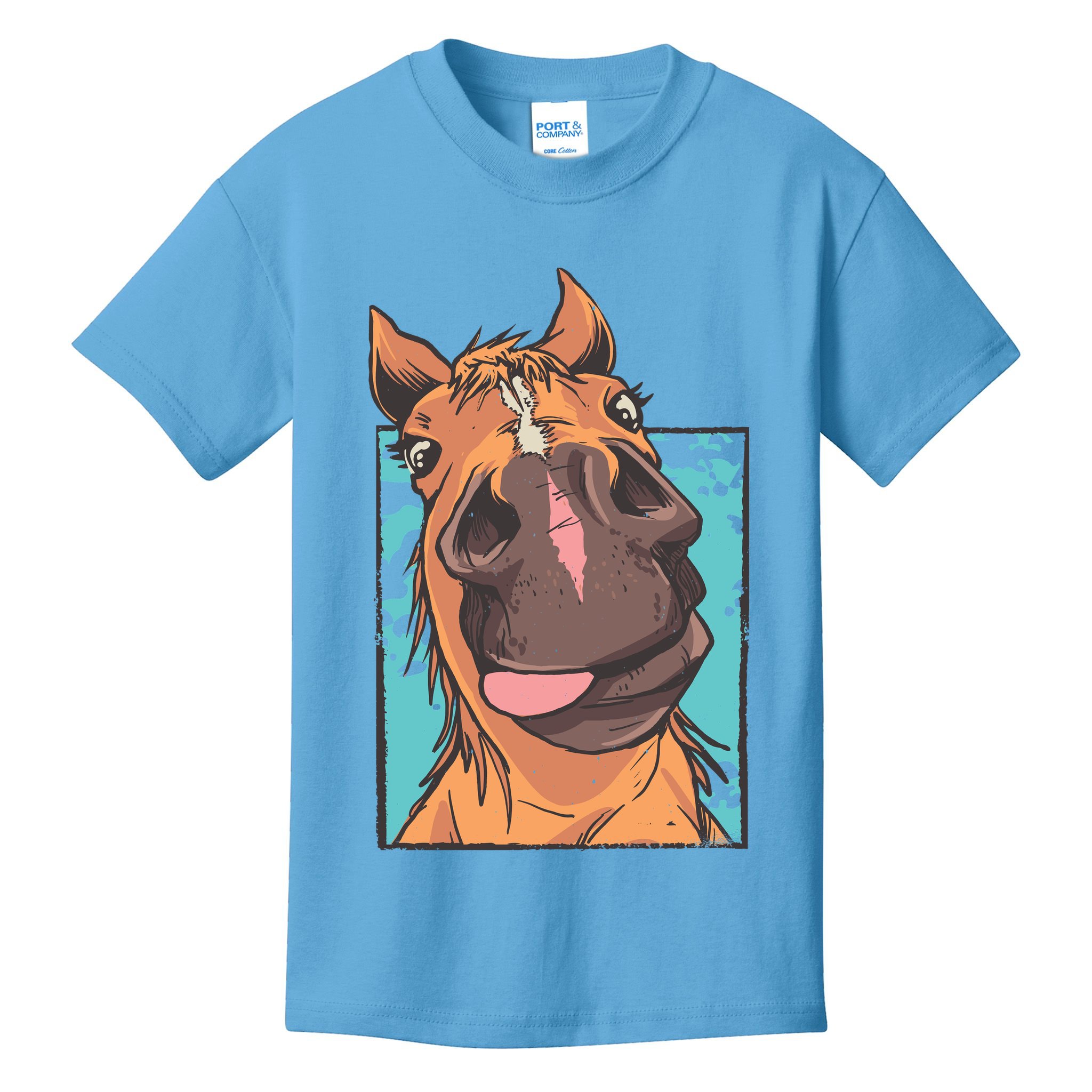 Funny Horse Face Kids T-Shirt