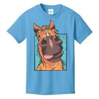 Funny Horse Face Kids T-Shirt