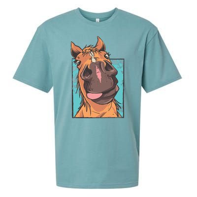 Funny Horse Face Sueded Cloud Jersey T-Shirt