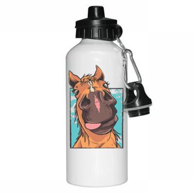 Funny Horse Face Aluminum Water Bottle