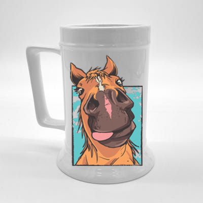 Funny Horse Face Beer Stein