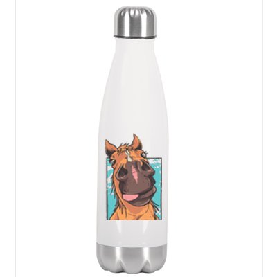 Funny Horse Face Stainless Steel Insulated Water Bottle