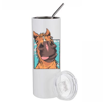 Funny Horse Face Stainless Steel Tumbler