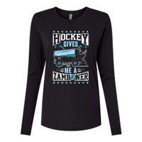 Funny Hockey For Men Hockey Gives Me A Zamboner Womens Cotton Relaxed Long Sleeve T-Shirt