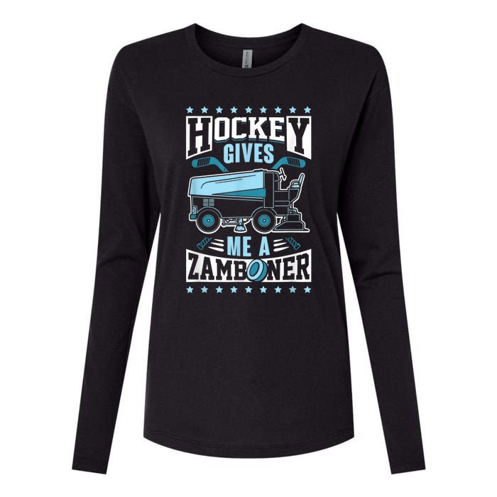 Funny Hockey For Men Hockey Gives Me A Zamboner Womens Cotton Relaxed Long Sleeve T-Shirt