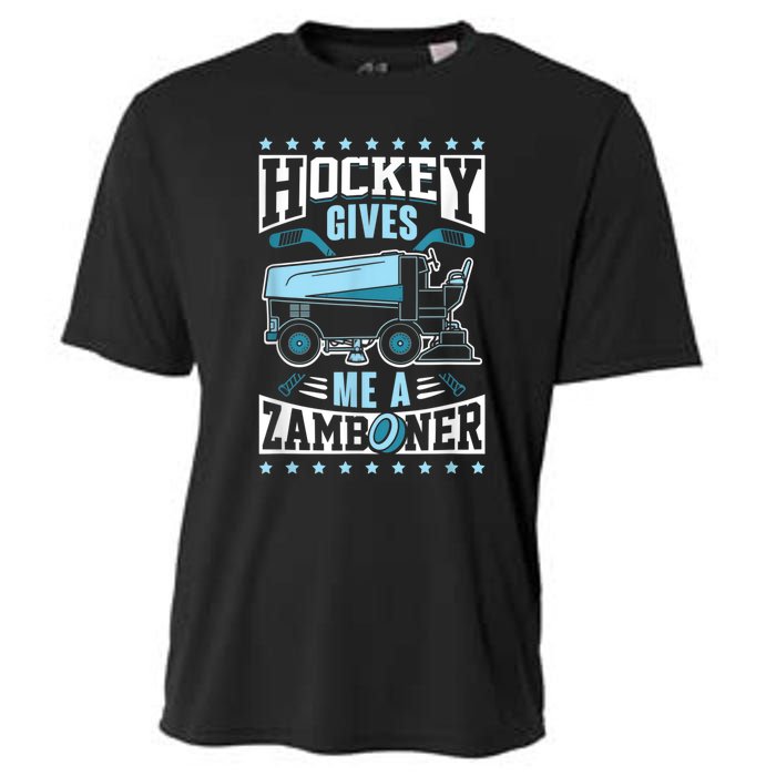 Funny Hockey For Men Hockey Gives Me A Zamboner Cooling Performance Crew T-Shirt