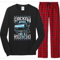 Funny Hockey For Men Hockey Gives Me A Zamboner Long Sleeve Pajama Set