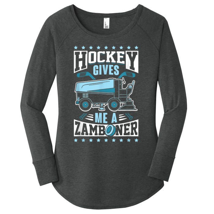 Funny Hockey For Men Hockey Gives Me A Zamboner Women's Perfect Tri Tunic Long Sleeve Shirt