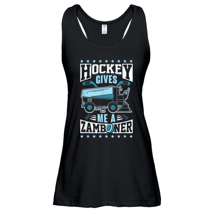 Funny Hockey For Men Hockey Gives Me A Zamboner Ladies Essential Flowy Tank