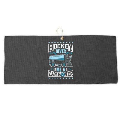 Funny Hockey For Men Hockey Gives Me A Zamboner Large Microfiber Waffle Golf Towel