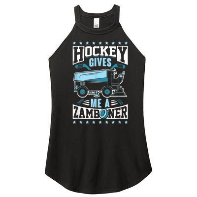 Funny Hockey For Men Hockey Gives Me A Zamboner Women's Perfect Tri Rocker Tank