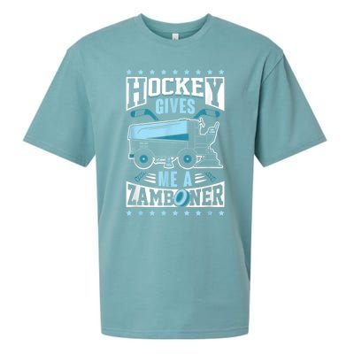 Funny Hockey For Men Hockey Gives Me A Zamboner Sueded Cloud Jersey T-Shirt