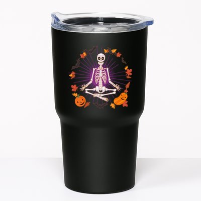 Funny Halloween Fall Autumn Namaste Yoga Skeleton Tumbler