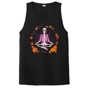 Funny Halloween Fall Autumn Namaste Yoga Skeleton PosiCharge Competitor Tank