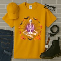 Funny Halloween Fall Autumn Namaste Yoga Skeleton Tall T-Shirt