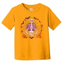 Funny Halloween Fall Autumn Namaste Yoga Skeleton Toddler T-Shirt