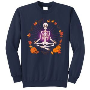 Funny Halloween Fall Autumn Namaste Yoga Skeleton Sweatshirt