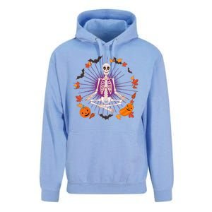 Funny Halloween Fall Autumn Namaste Yoga Skeleton Unisex Surf Hoodie