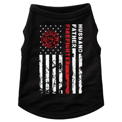 Firefighter Husband Father Fireman Fathers Day Gift For Dad Doggie Tank