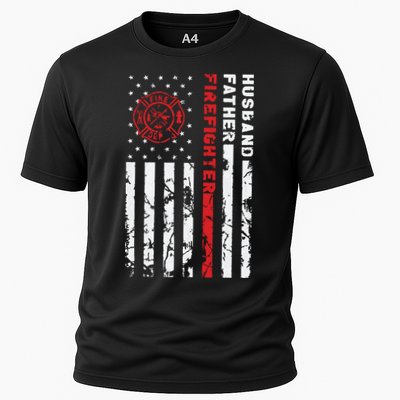 Firefighter Husband Father Fireman Fathers Day Gift For Dad Performance Shirt