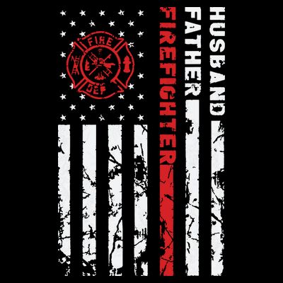 Firefighter Husband Father Fireman Fathers Day Gift For Dad T-Shirt