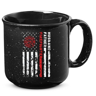 Firefighter Husband Father Fireman Fathers Day Gift For Dad 15oz Campfire Ceramic Mug