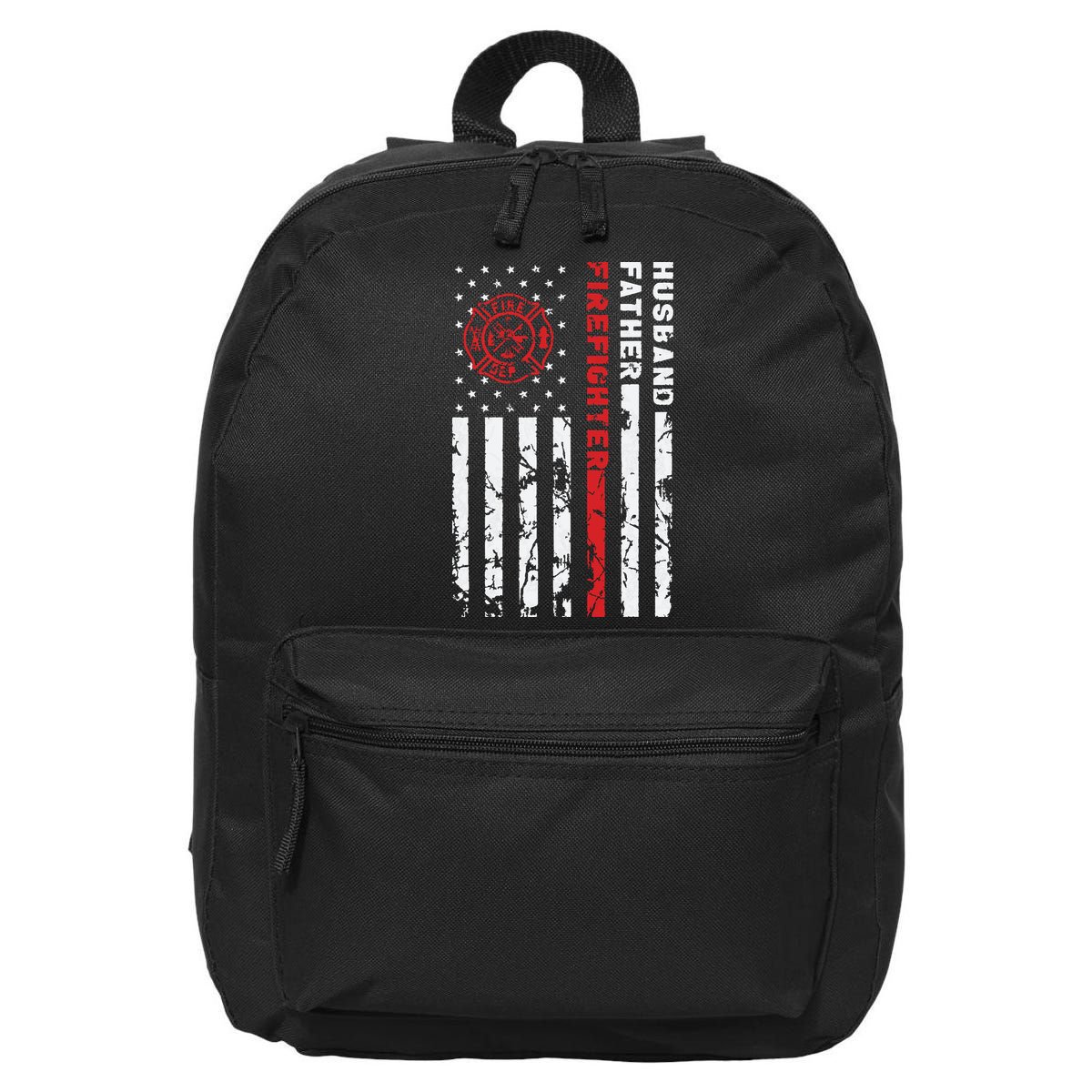 Firefighter Husband Father Fireman Fathers Day Gift For Dad 16 in Basic Backpack
