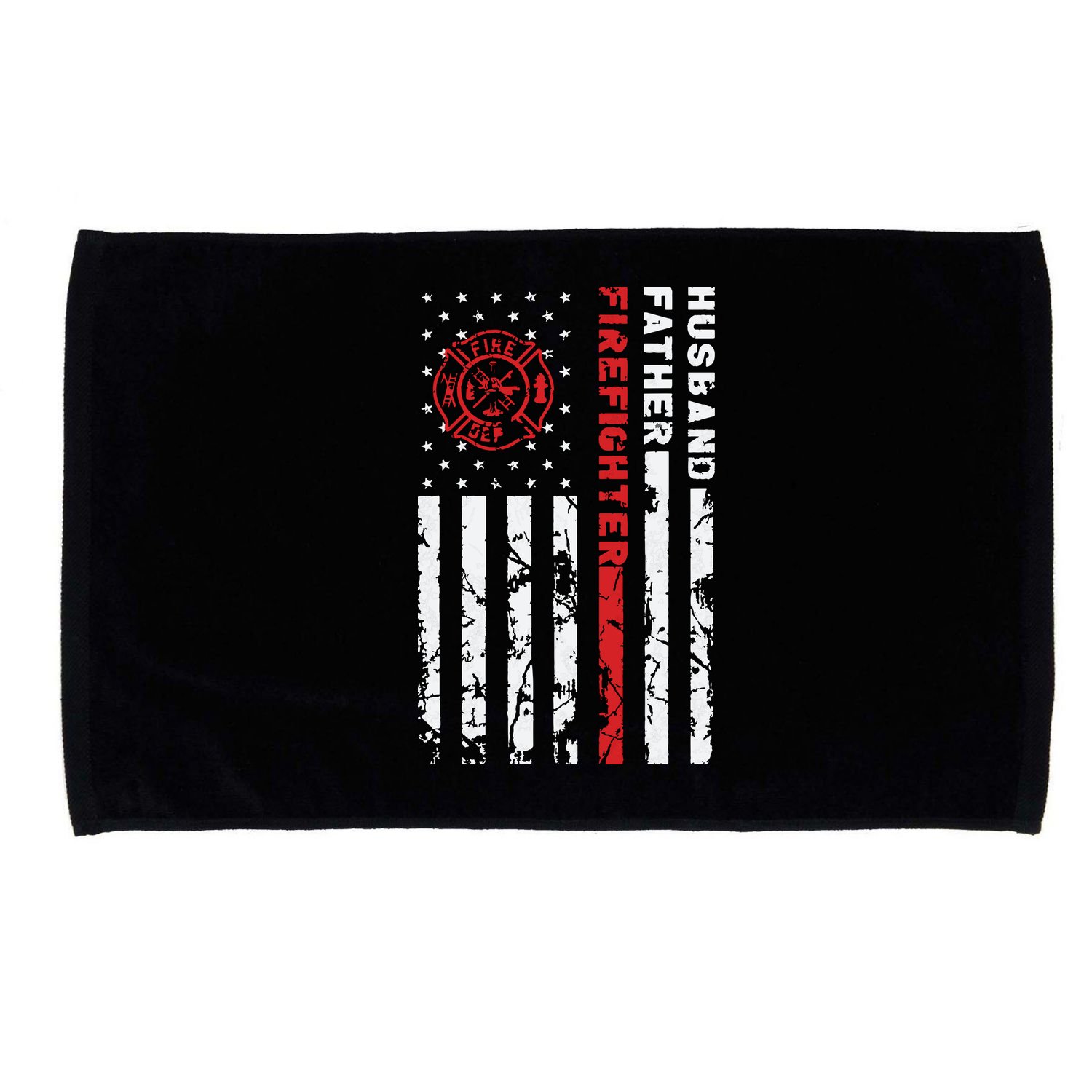 Firefighter Husband Father Fireman Fathers Day Gift For Dad Microfiber Hand Towel