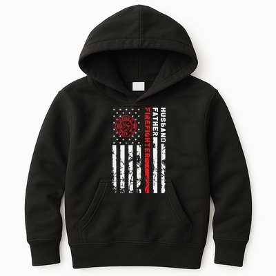 Firefighter Husband Father Fireman Fathers Day Gift For Dad Kids Hoodie