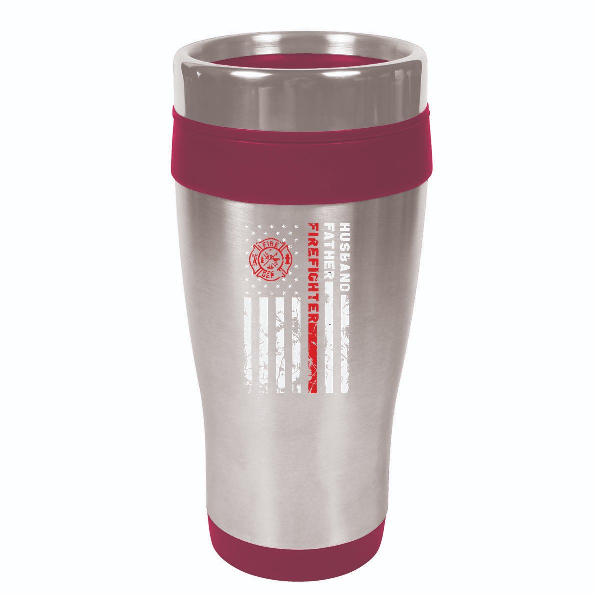 Firefighter Husband Father Fireman Fathers Day Gift For Dad 16oz Travel Tumbler