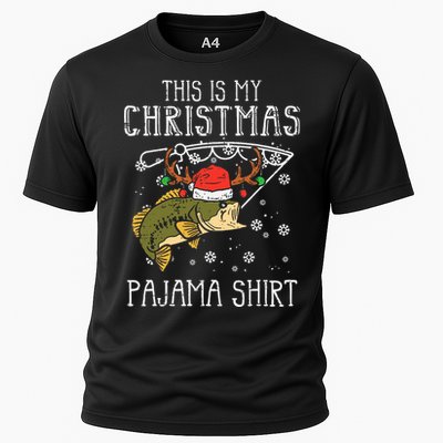 Festive Holiday Fishing Pajama for Dad Cooling Performance Crew T-Shirt