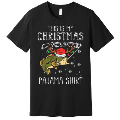 Festive Holiday Fishing Pajama for Dad Premium T-Shirt