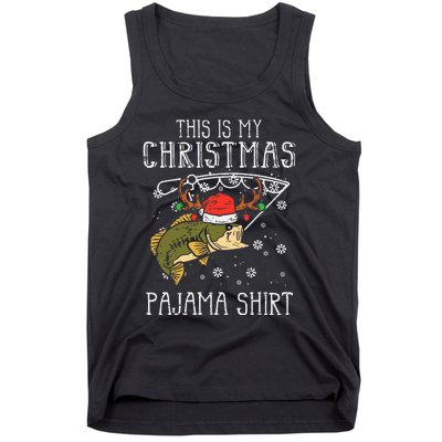 Festive Holiday Fishing Pajama for Dad Tank Top