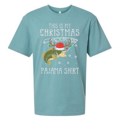 Festive Holiday Fishing Pajama for Dad Sueded Cloud Jersey T-Shirt