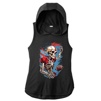 Football Halloween Ladies PosiCharge Tri-Blend Wicking Draft Hoodie Tank