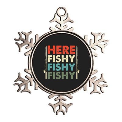 Fish Hunting Fishing Fishrod Fisherman Metallic Star Ornament