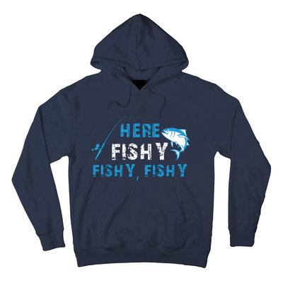 Fishing Here Fishy Bass Fish Gift Women Funny Hoodie