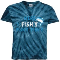 Fishing Here Fishy Bass Fish Gift Women Funny Kids Tie-Dye T-Shirt