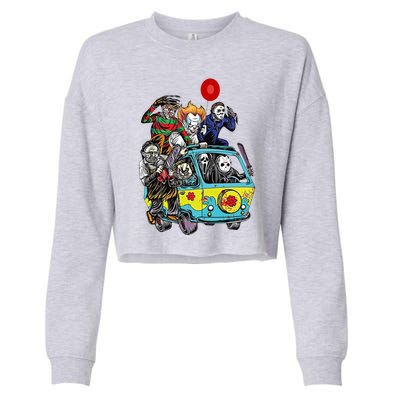 Funny Halloween Friends Gift Cropped Pullover Crew