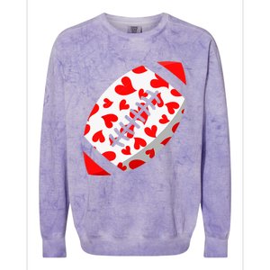 Funny Hearts Football Lover Matching Sports Valentines Day Colorblast Crewneck Sweatshirt