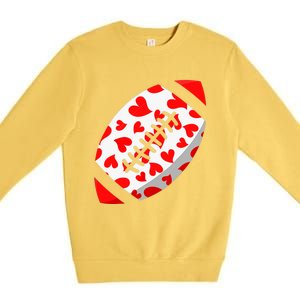 Funny Hearts Football Lover Matching Sports Valentines Day Premium Crewneck Sweatshirt