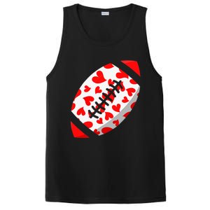 Funny Hearts Football Lover Matching Sports Valentines Day PosiCharge Competitor Tank