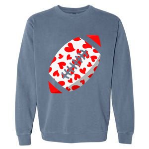 Funny Hearts Football Lover Matching Sports Valentines Day Garment-Dyed Sweatshirt