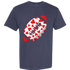 Funny Hearts Football Lover Matching Sports Valentines Day Garment-Dyed Heavyweight T-Shirt